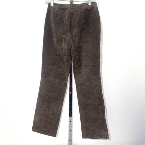 Live A Little brown suede pants jeans EUC size 4 leather - Picture 9 of 13